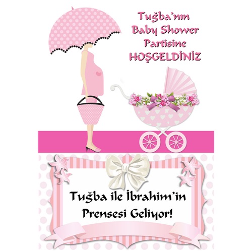 Baby Shower Kız Kişiye Özel Afiş