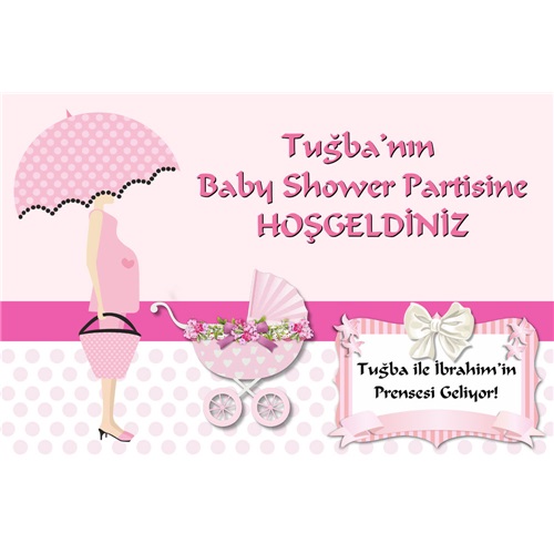 Baby Shower Kişiye Özel Afiş Kız