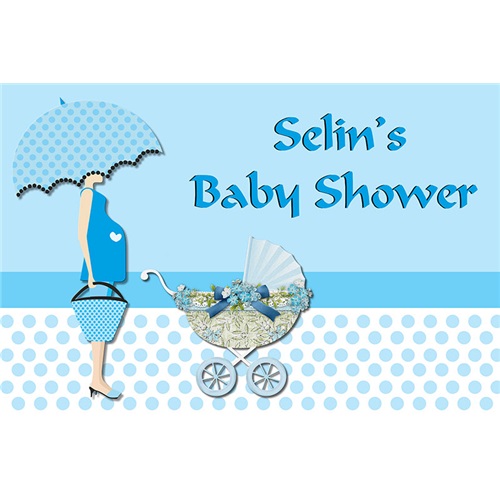 Baby Shower Mavi Kişiye Özel Afiş