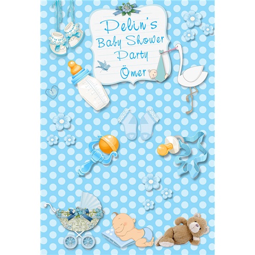 Baby Shower Erkek Kişiye Özel Ayaklı Karşılama Panosu