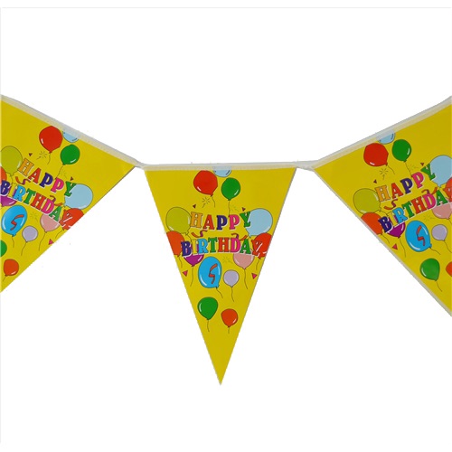 Balonlu Happy Birthday Bayrak Flama