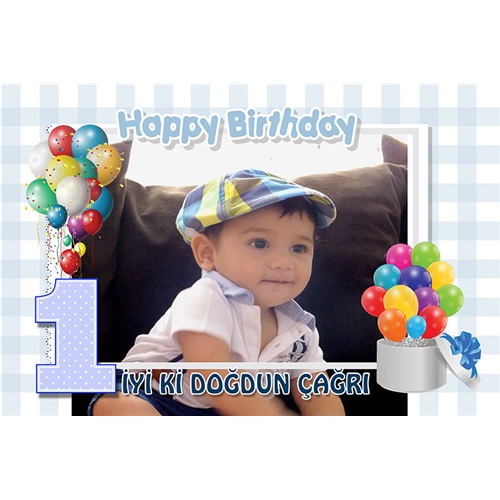 Balonlu Kişiye Özel Afiş 100 X 70Cm