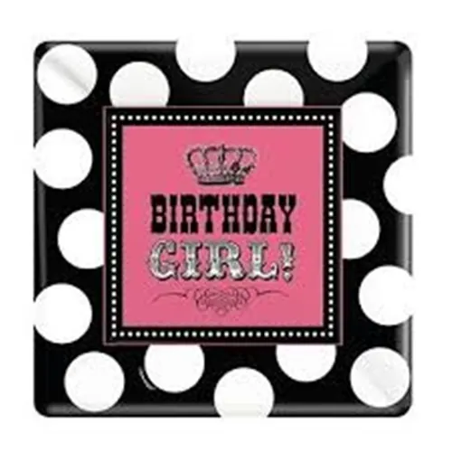Amscan Birthday Girl Kare Tabak