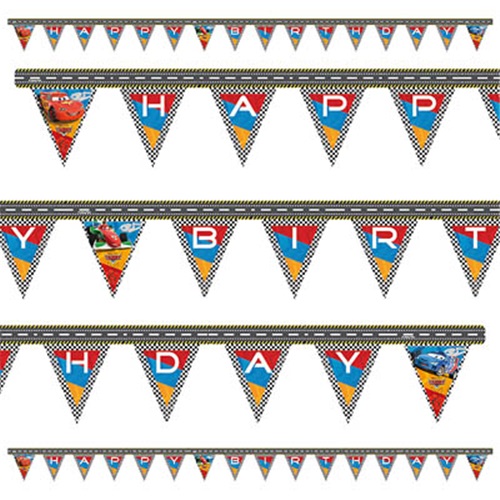 Cars Temalı Happy Birthday Banner