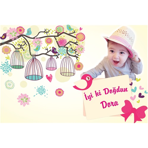 Cute Birds Kişiye Özel Afiş