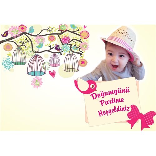 Cute Birds Kişiye Özel Duvar Panosu