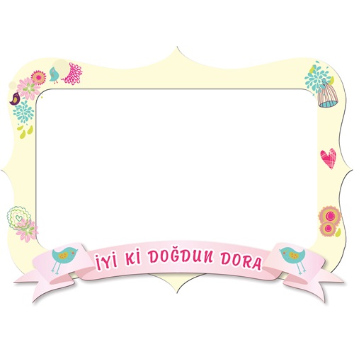 Cute Birds Kişiye Özel Çerçeve