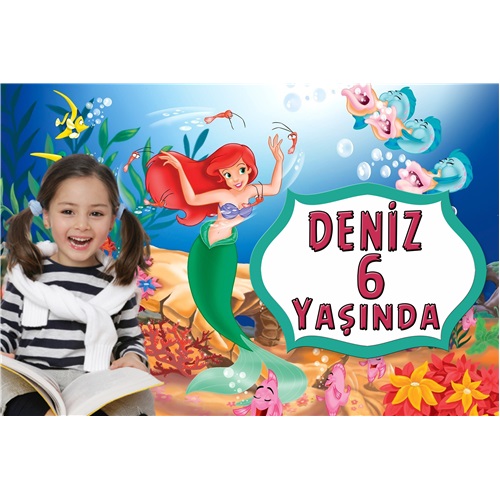 Deniz Kızı Ariel Kişiye Özel Afiş