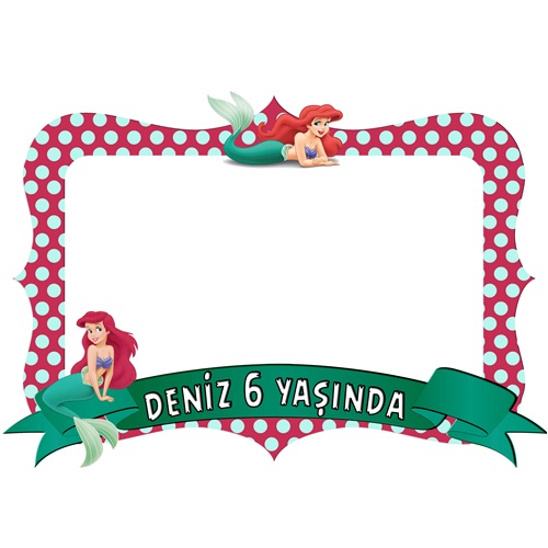 Deniz Kızı Ariel Kişiye Özel Hatıra Çerçevesi