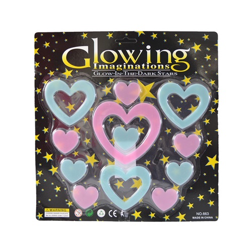 Fosforlu Duvar Ve Tavan Stickerları / Kalpli