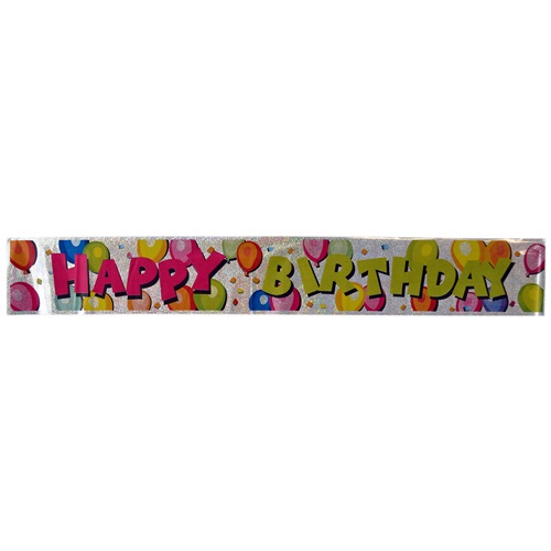 Beyaz Happy Birthday Banner