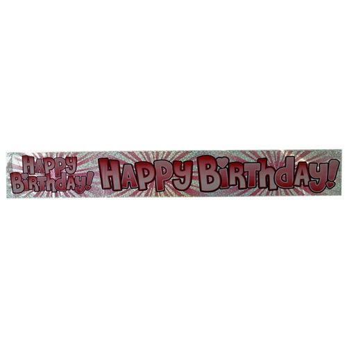 Pembe Happy Birthday Banner