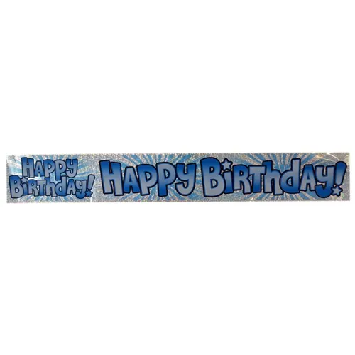 Açık Mavi Happy Birthday Banner