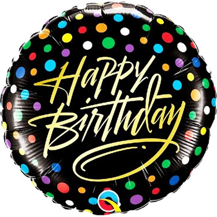 Siyah Renkli Happy Birthday Folyo Balon