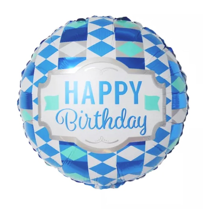Mavi Renkli Happy Birthday Folyo Balon