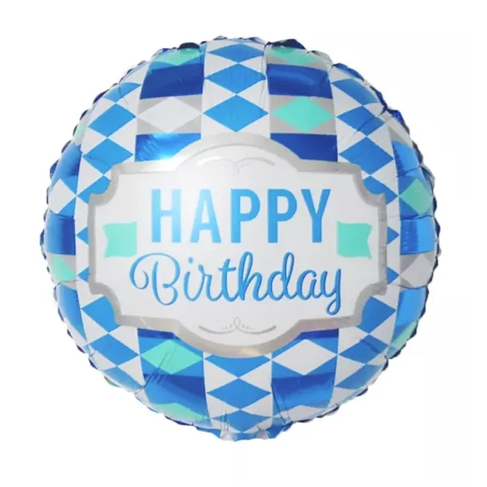Mavi Renkli Happy Birthday Folyo Balon