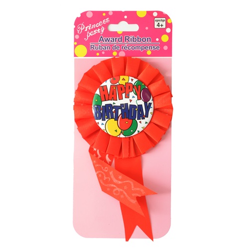 Kırmızı Renkli Happy Birthday Rozet