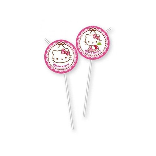 Hello Kitty Temalı Şeffaf Pipet