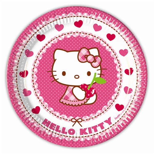 Hello Kitty Temalı Karton Tabak