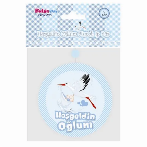 Hoşgeldin Oğlum Asma İp Süs