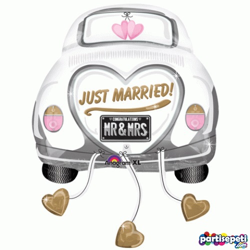 Just Marrıed Arabalı Folyo Balon