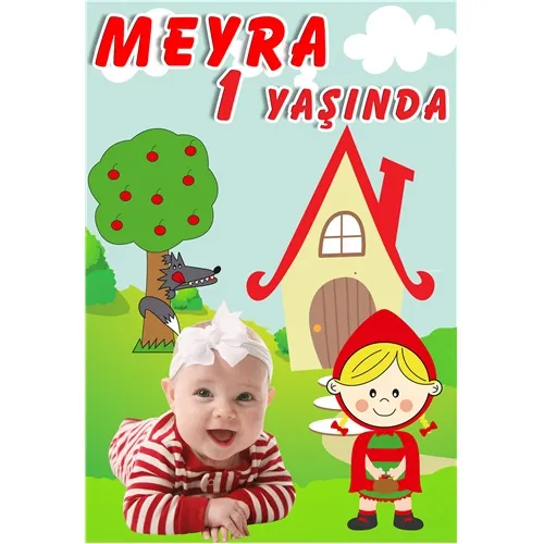 Kırmızı Başlıklı Kız Kişiye Özel Karşılama Panosu