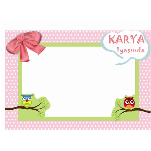 Kişiye  Özel Baykuş Doğum Günü Hatıra Çerçeve