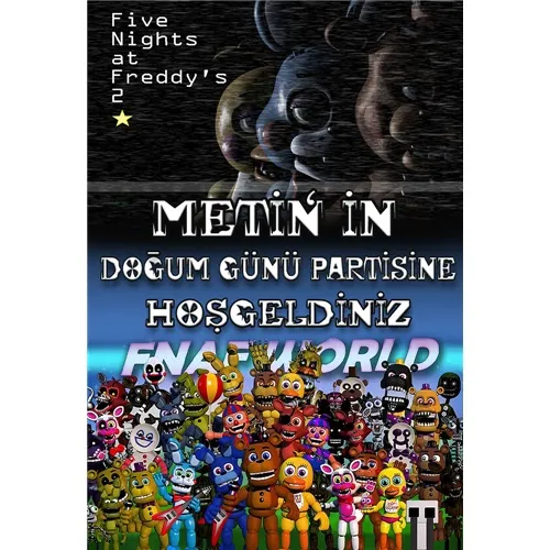 Kişiye Özel Five Nights At Freddy's Ayaklı Pano