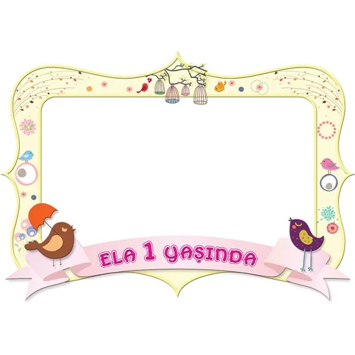 Kişiye Özel Lüx Cute Birds Çerçeve