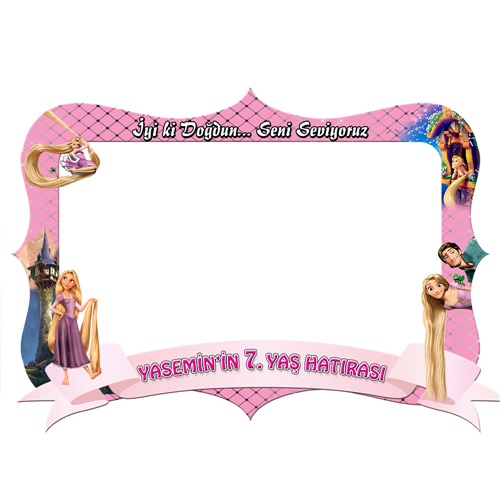Kişiye Özel Rapunzel Fotoğraf Çerçevesi