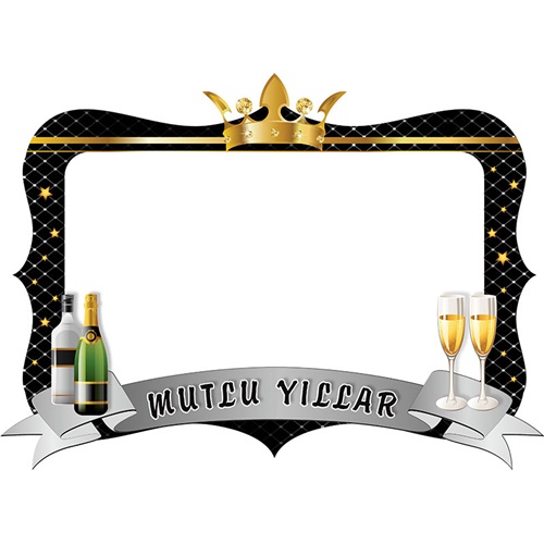 Kral Tacı Mutlu Yıllar Fotoğraf Çerçevesi