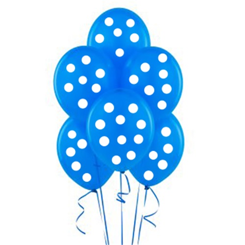 Mavi Üzeri Beyaz Puanlı Balon