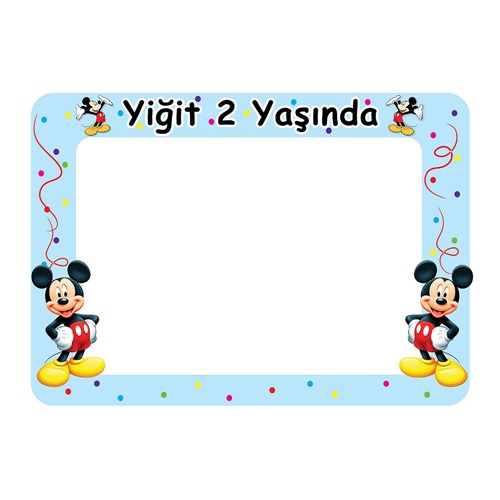 Mickey Mouse Temalı Kişiye Özel Çerçevesi