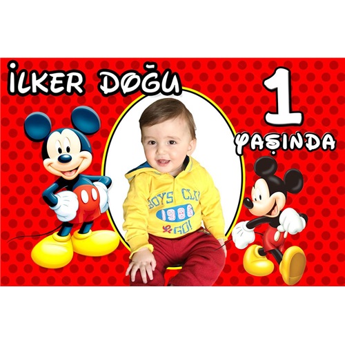 Mickey Mouse Temalı Kişiye Özel Pano
