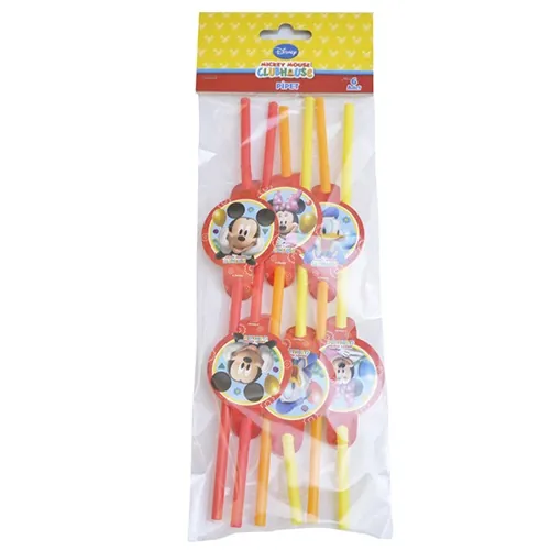 Mickey Mouse Temalı Renkli Pipet