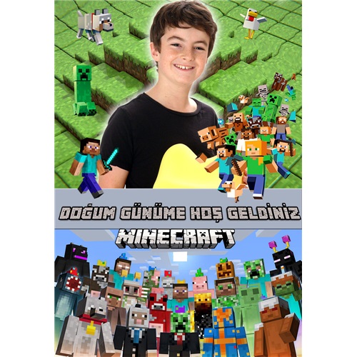 Mine Craft Kişiye Özel Ayaklı Karşılama Panosu
