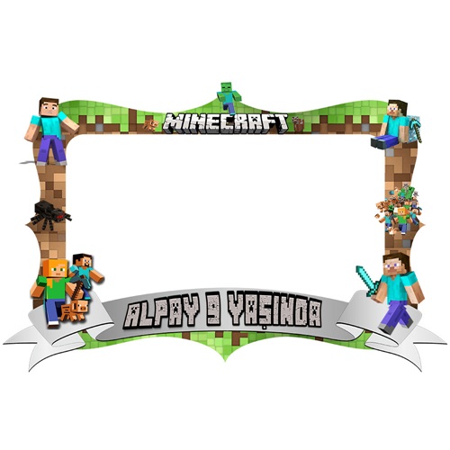 Minecraft Kişiye Özel Fotoğraf Çerçevesi