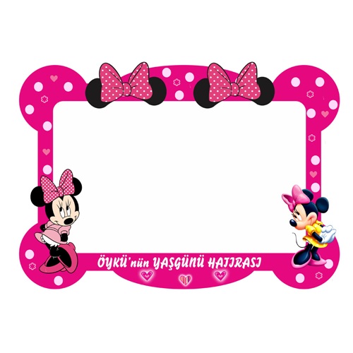 Minnie Mouse Temalı Kişiye Özel Hatıra Fotoğrafı Çerçevesi