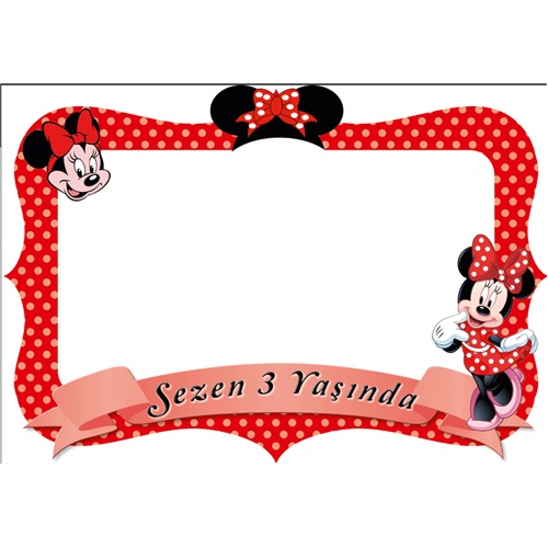Minnie Mouse Temalı Kişiye Özel Hatıra Çerçevesi