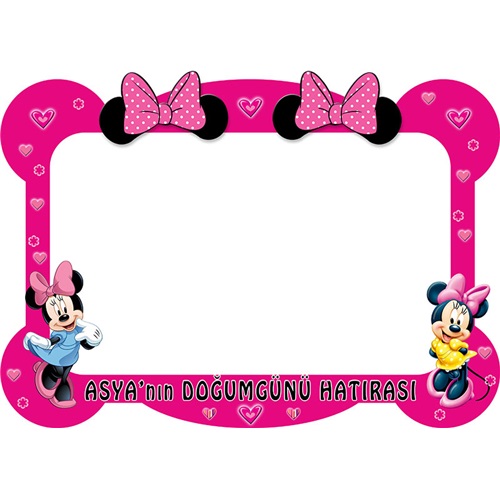 Minnie Mouse Temalı Kişiye Özel Fotoğrafı Çerçevesi