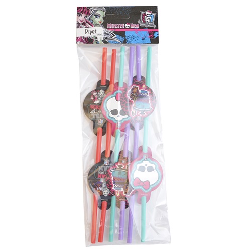 Monster High Temalı Plastik Pipet