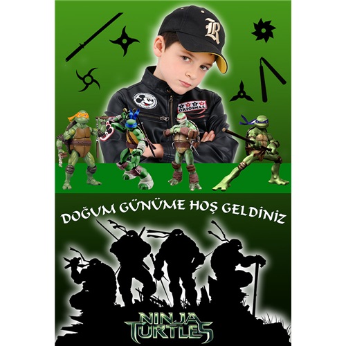 Ninja Turtles Kişiye Özel Karşılama Panosu