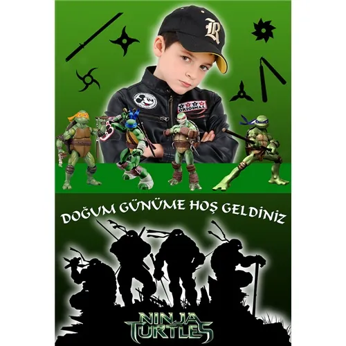 Ninja Turtles Kişiye Özel Karşılama Panosu