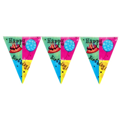 Pastalı Happy Birthday Bayrak