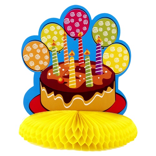 Pastalı Happy Birthday Masa Süsü