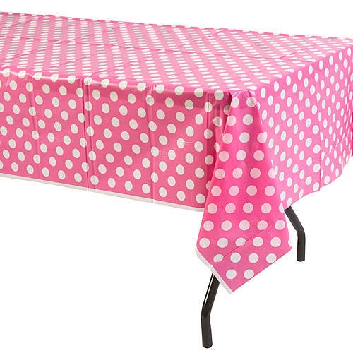 Pembe Puantiyeli Masa Örtüsü
