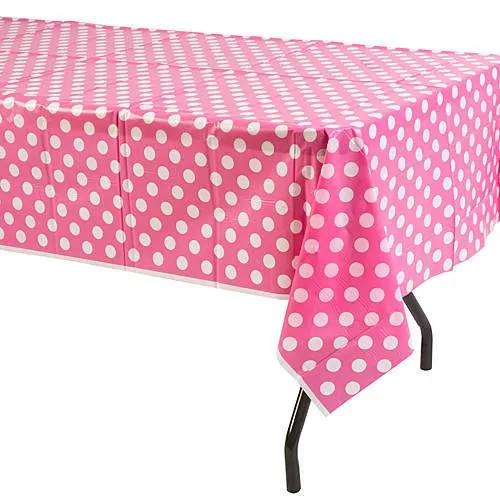 Pembe Puantiyeli Masa Örtüsü