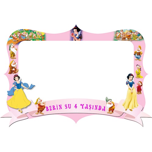 Prenses Temalı Kişiye Özel Hatıra Fotoğrafı Çerçevesi