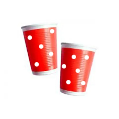 Puantiyeli Kırmızı Plastik Bardak