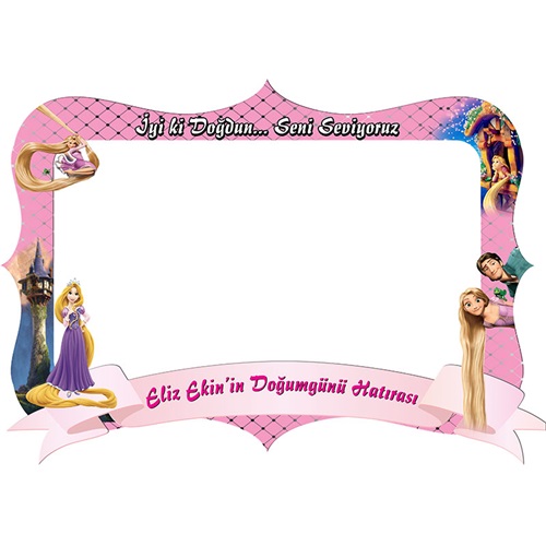 Rapunzel Kişiye Özel Hatıra Fotoğrafı Çerçevesi